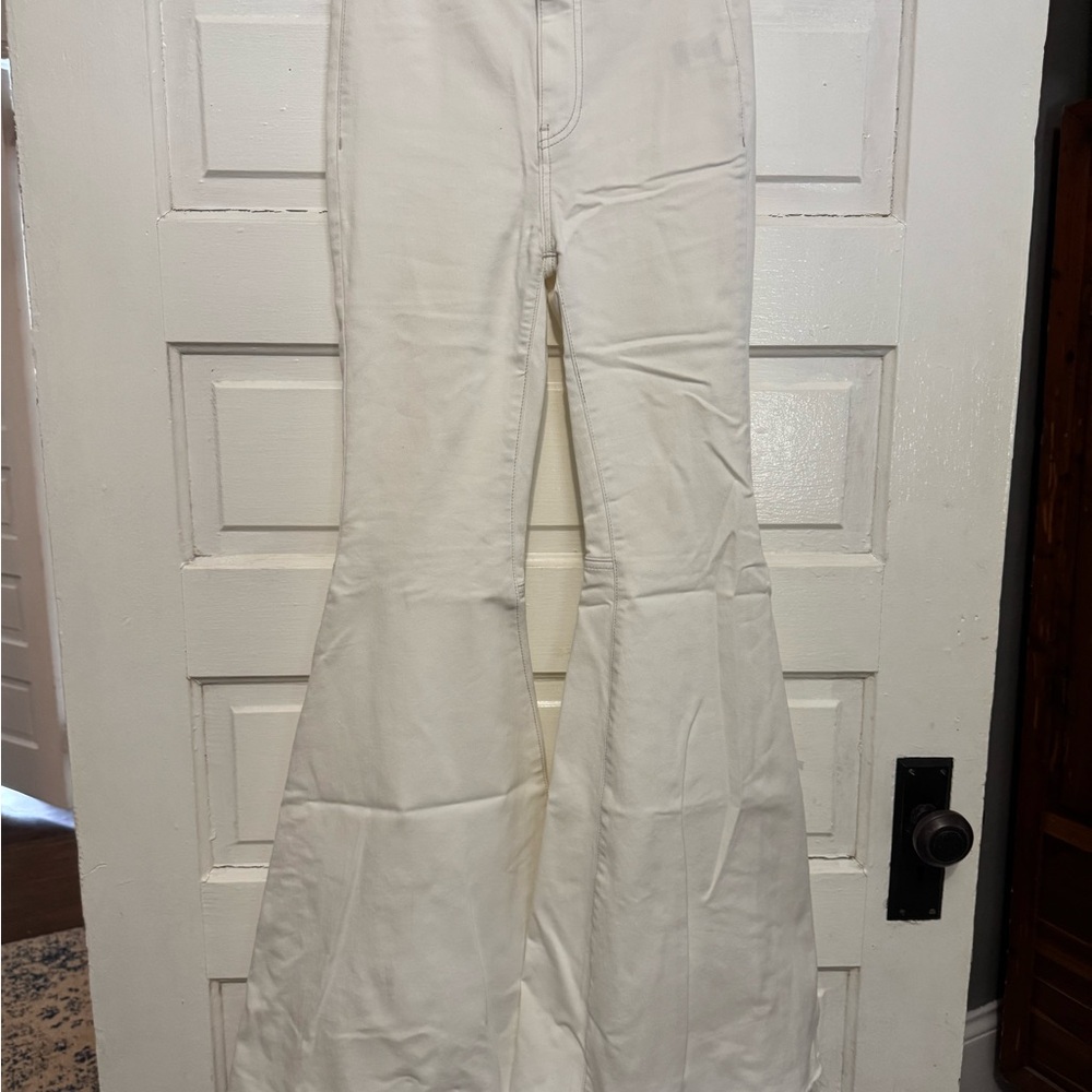 Free People Cream High-Waisted Pants